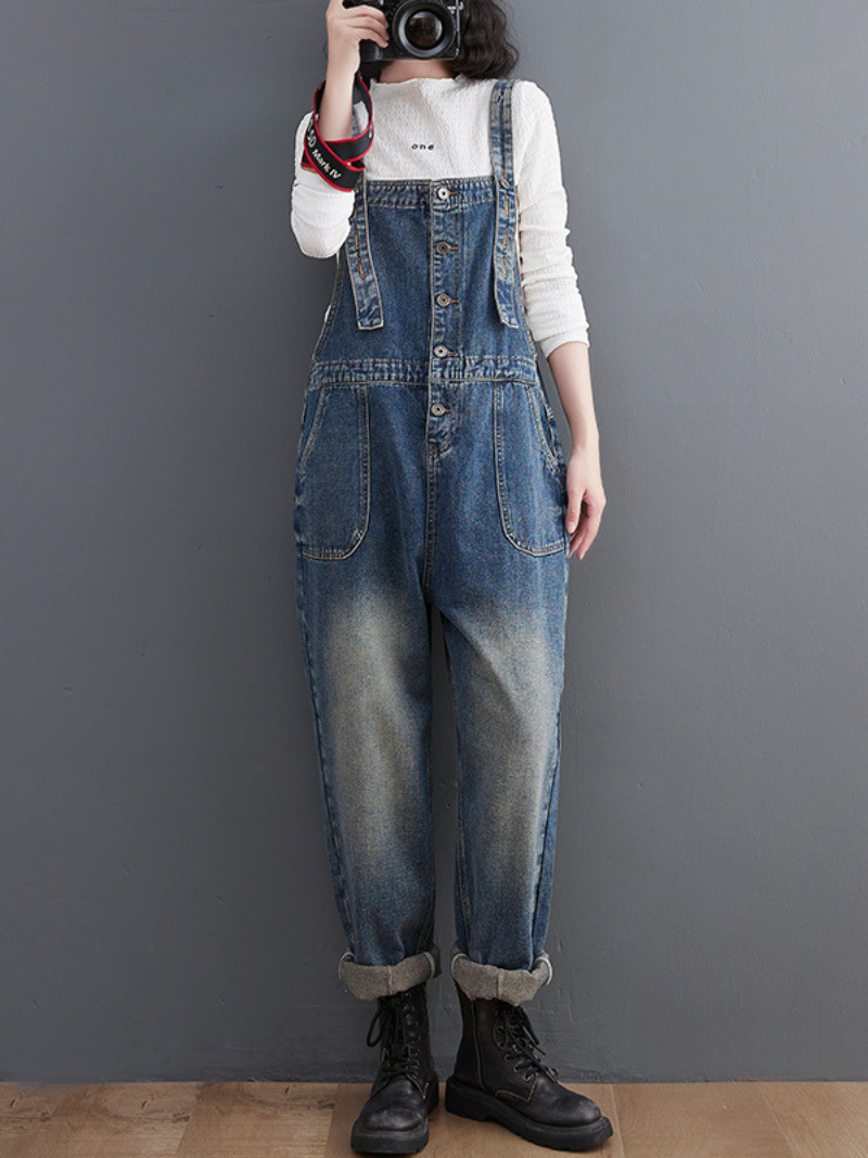 Loose Denim Overalls - Relaxed Fit Spring Style | Eva Trends
