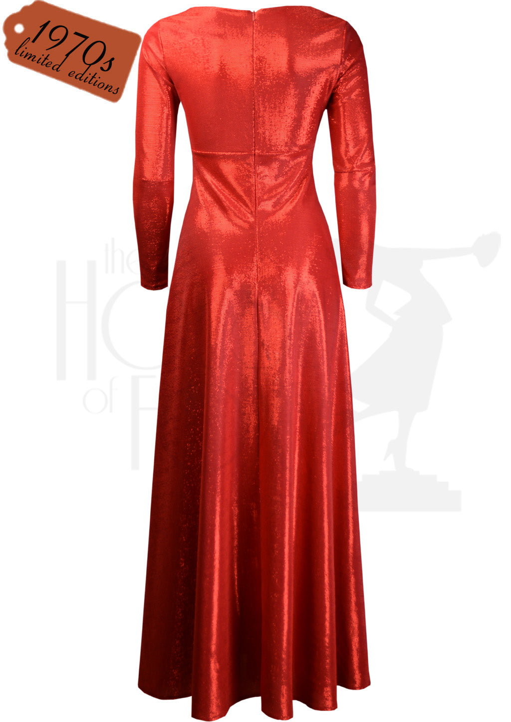 1970s Roslyn Evening Dress - Disco Red