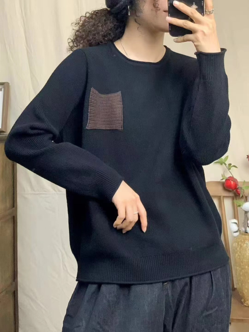 Women's Modern & Trendy Crew Neck Floral Color Sweater