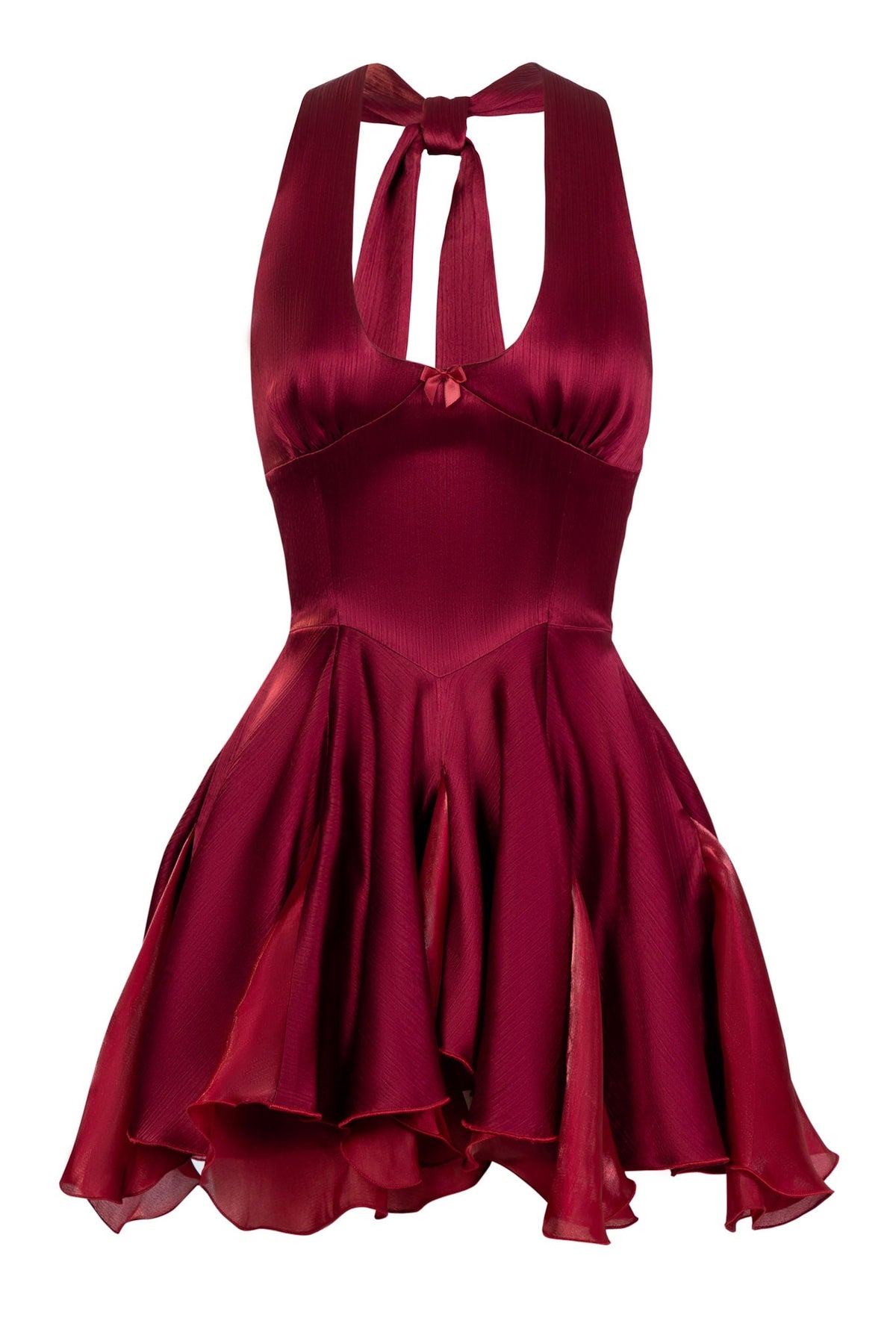 Regina Crepe Satin Dress - Cherry Wine