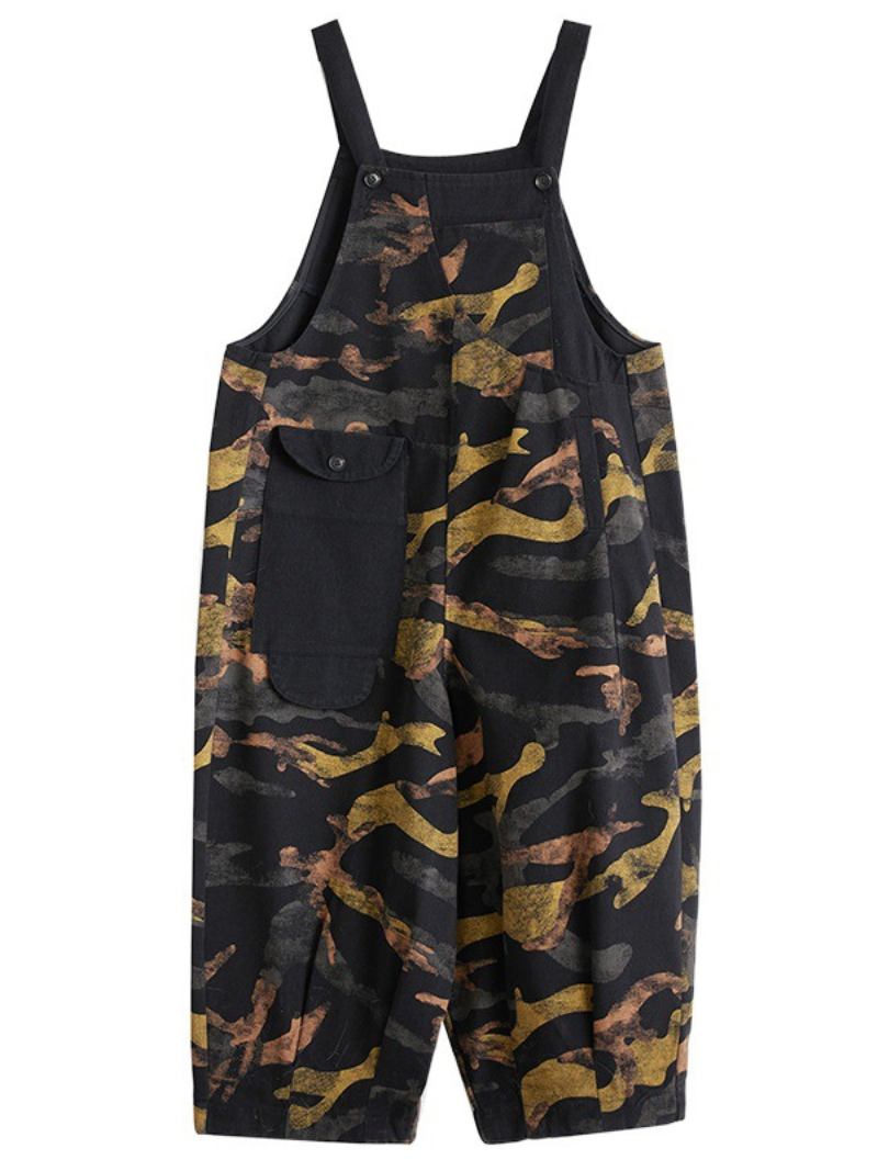 Women's Printed Summer Dungarees Relaxed Fit Overalls