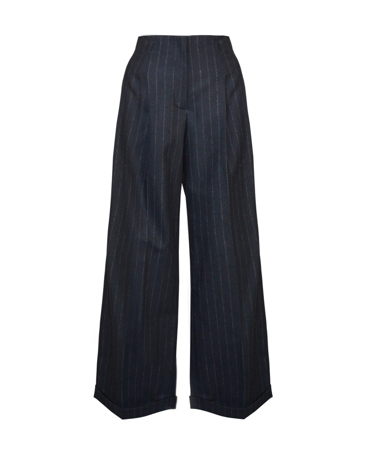 1930s Marlene Trousers - chalk stripe wool