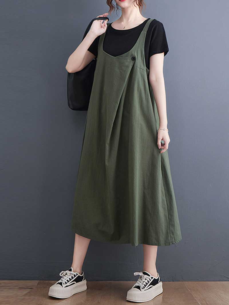 Brewathable Cotton Salopette Dress - Everyday Casual Style | Eva Trends