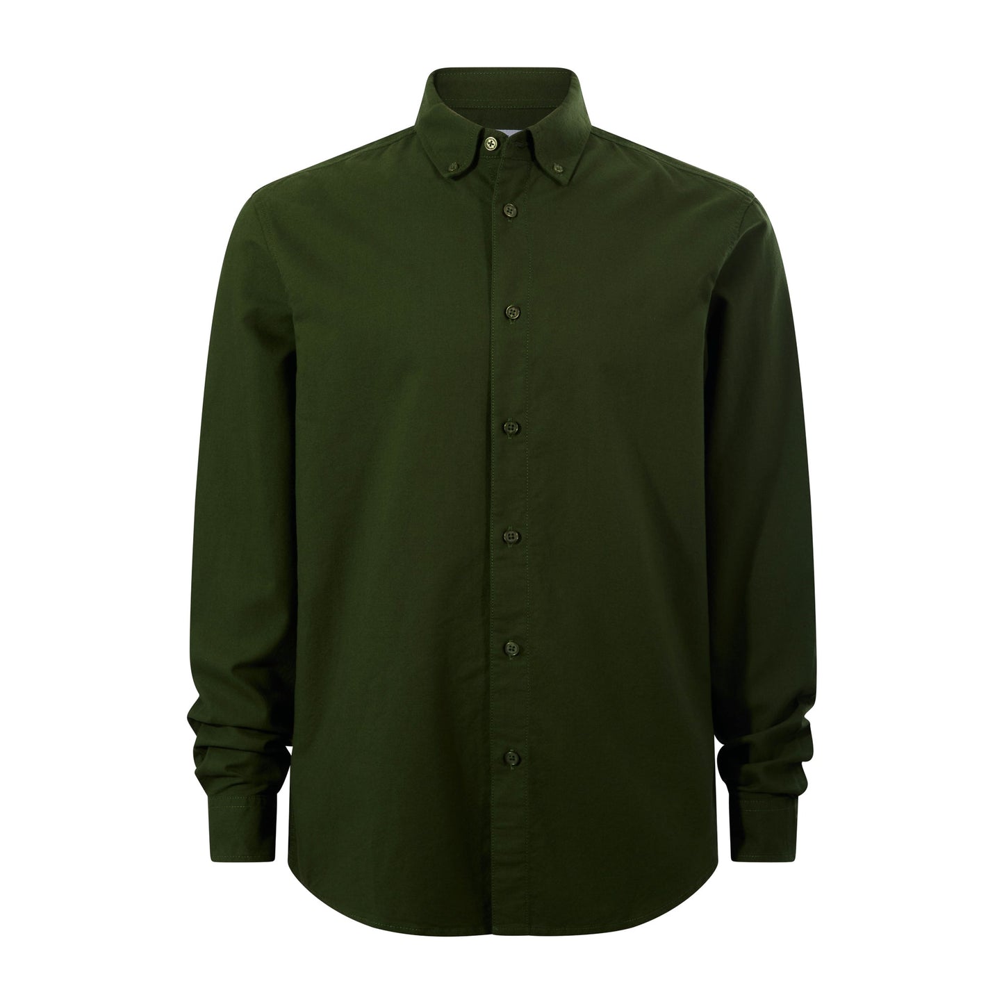 Barry Mens Long Sleeved Cotton Oxford Shirt - Leaf Green
