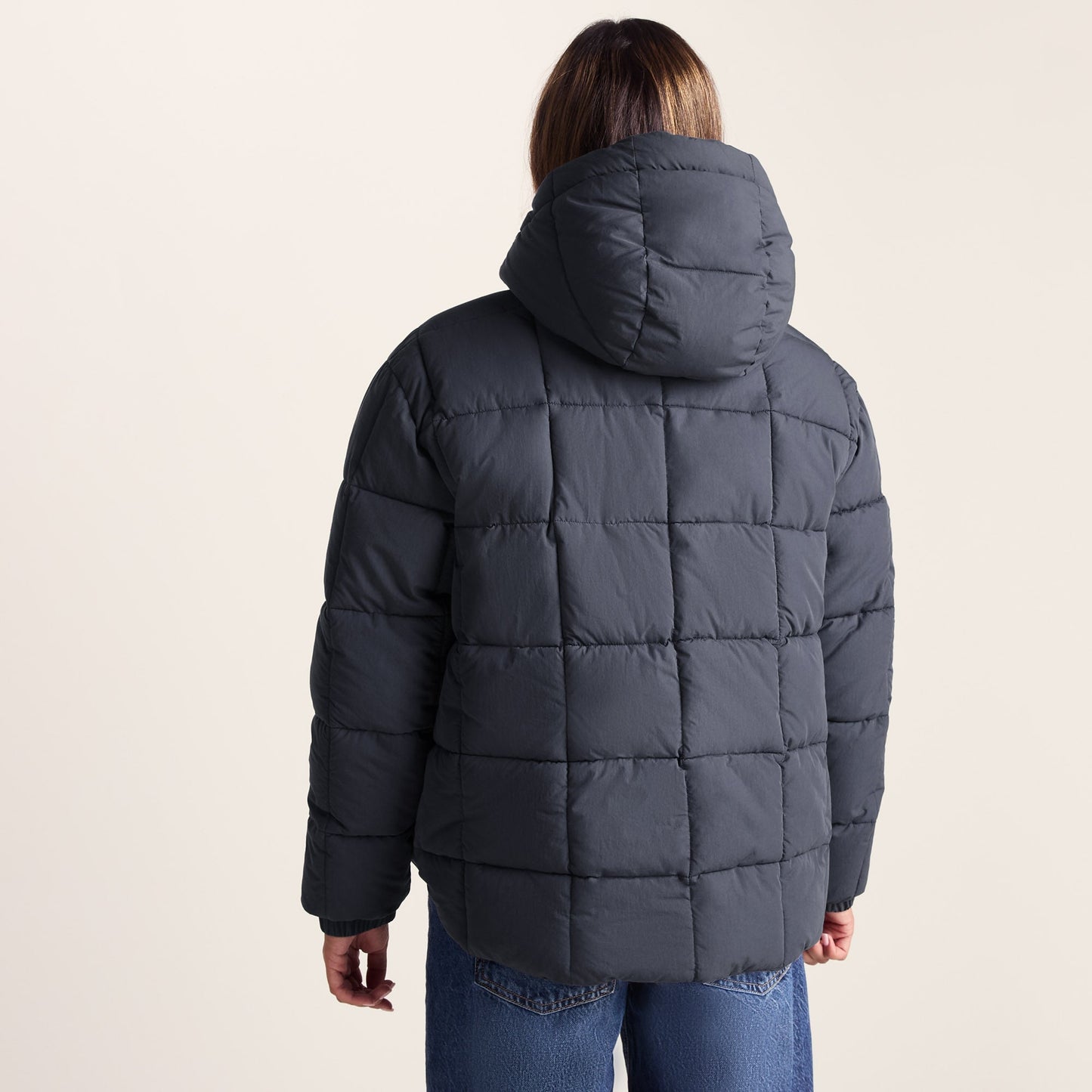 Else Womens Oversized Shower Resistant Heavy Padded Jacket - Washed Blue