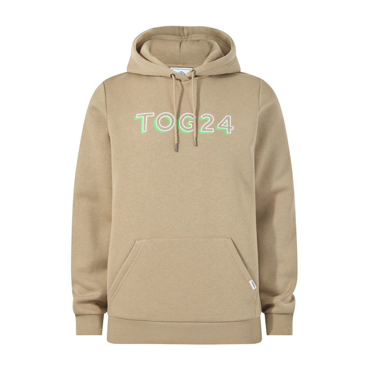Garsdale Mens Supersoft Heavyweight Graphic Print Hoodie - Light Sand