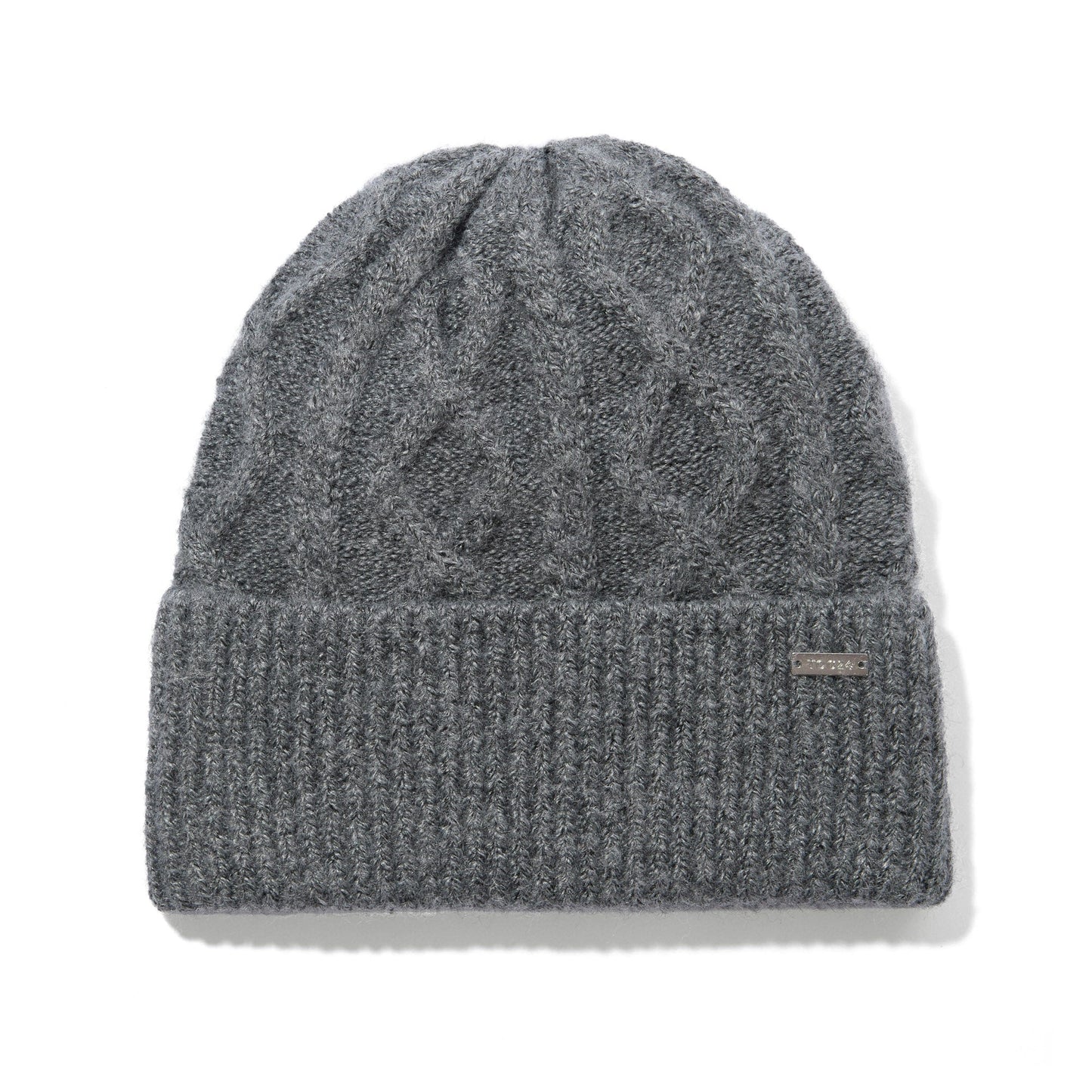 Janice Supersoft Cable Knit Beanie - Light Grey Melange