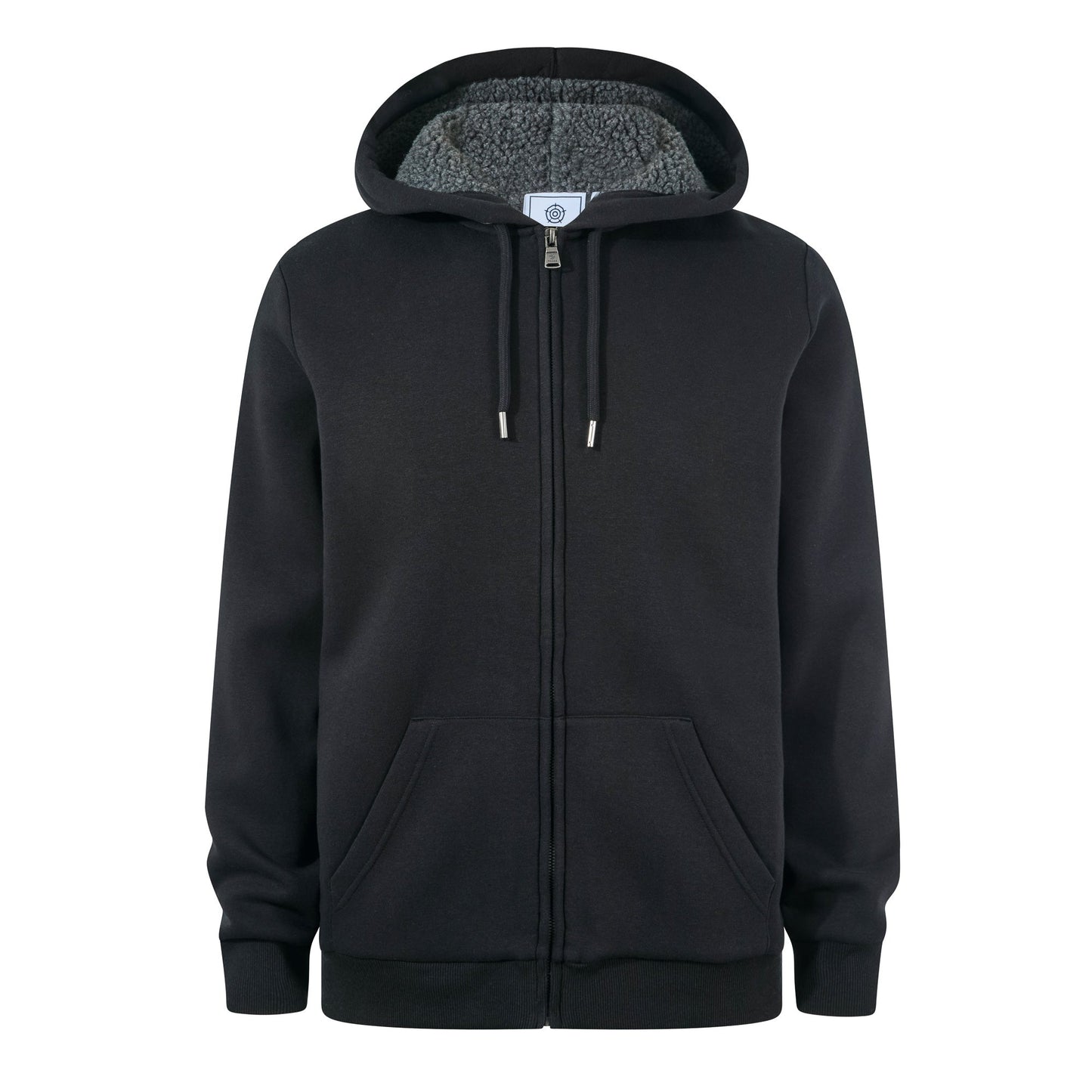 Ramsey Mens Supersoft Sherpa Lined Zip Hoodie - Black