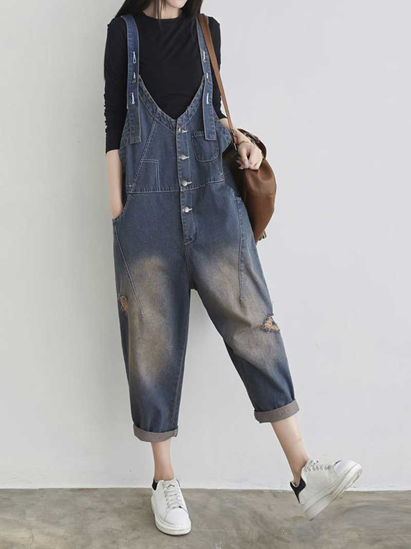 Denim Ripprd Overalls for Women - Stylish & Comfy | Eva Trends