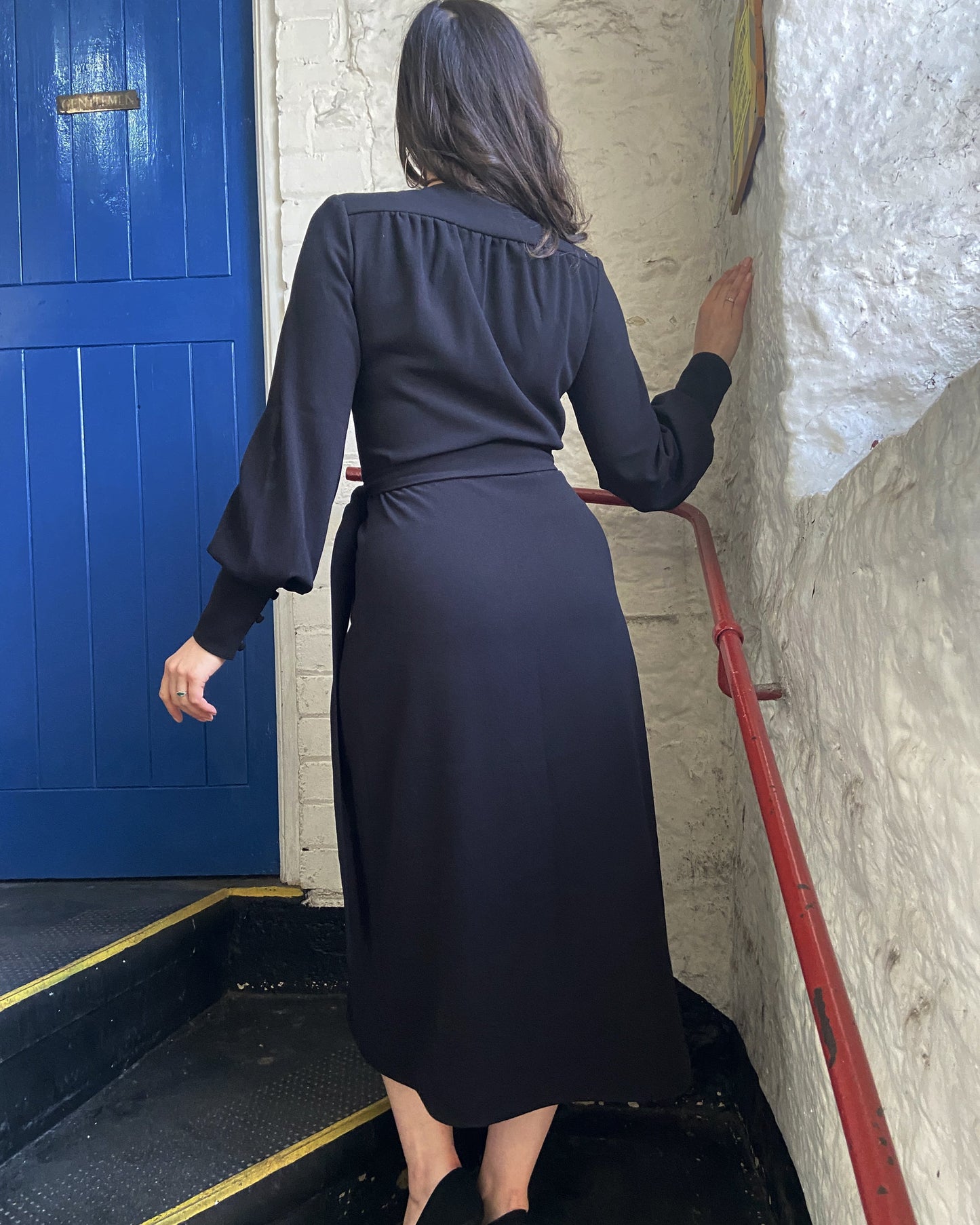 1970s Ossie Wrap Dress - Black