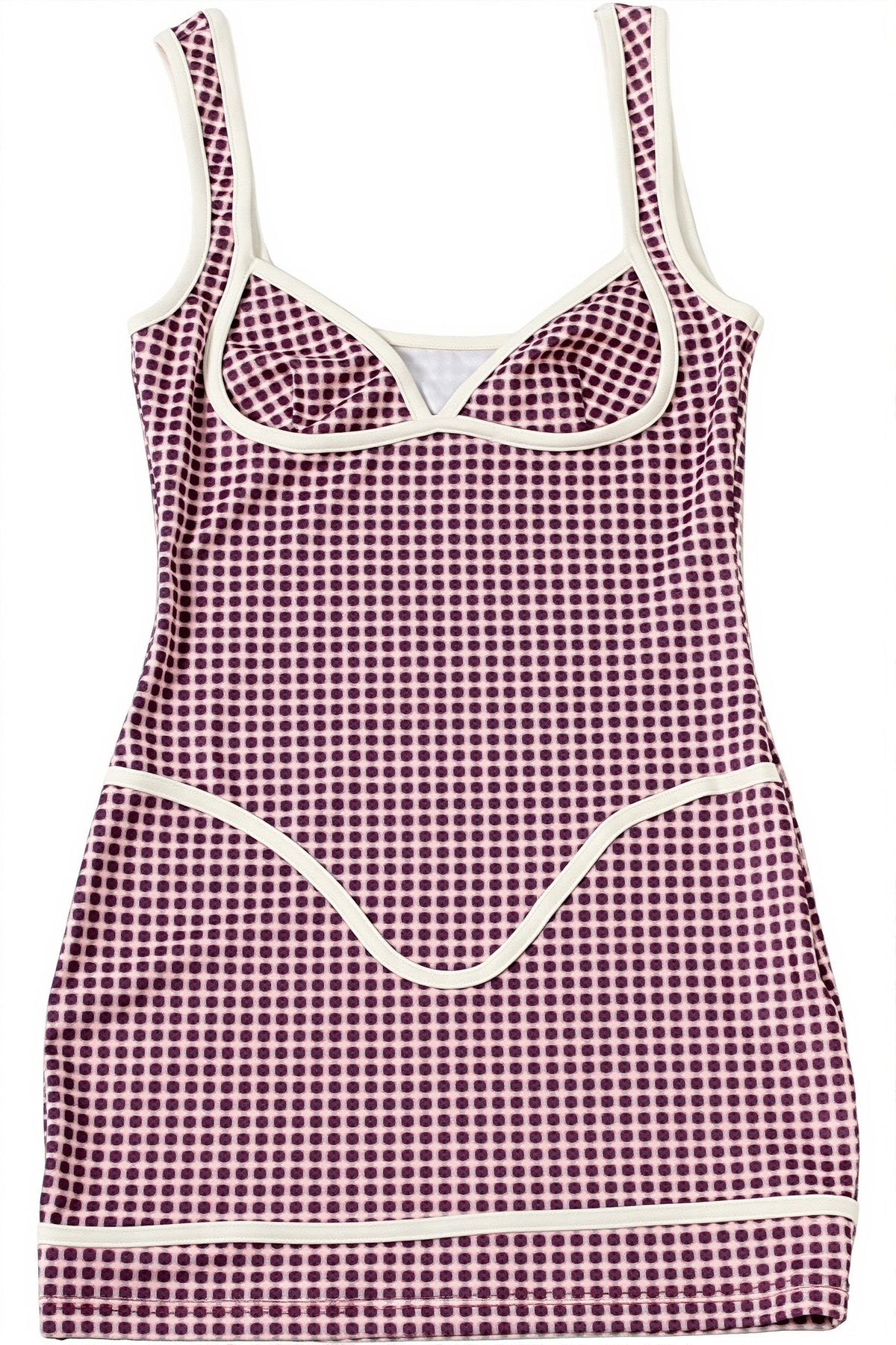 Plaid Patchwork Contrast Cami Mini Dress