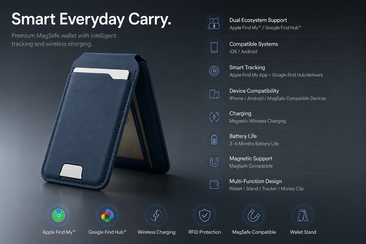 üî•Smart MagSafe Wallet Made of Genuine Nappa Leathe