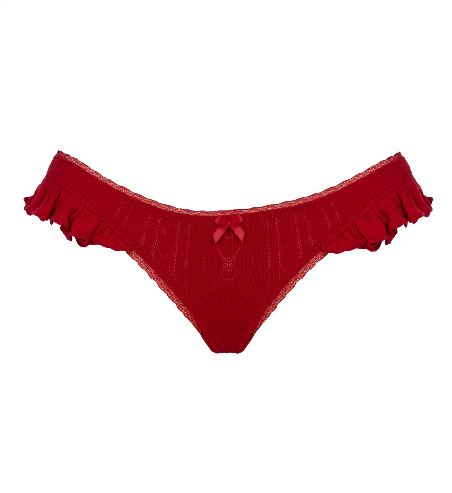 Bambi Ruffle Thong - Scarlet