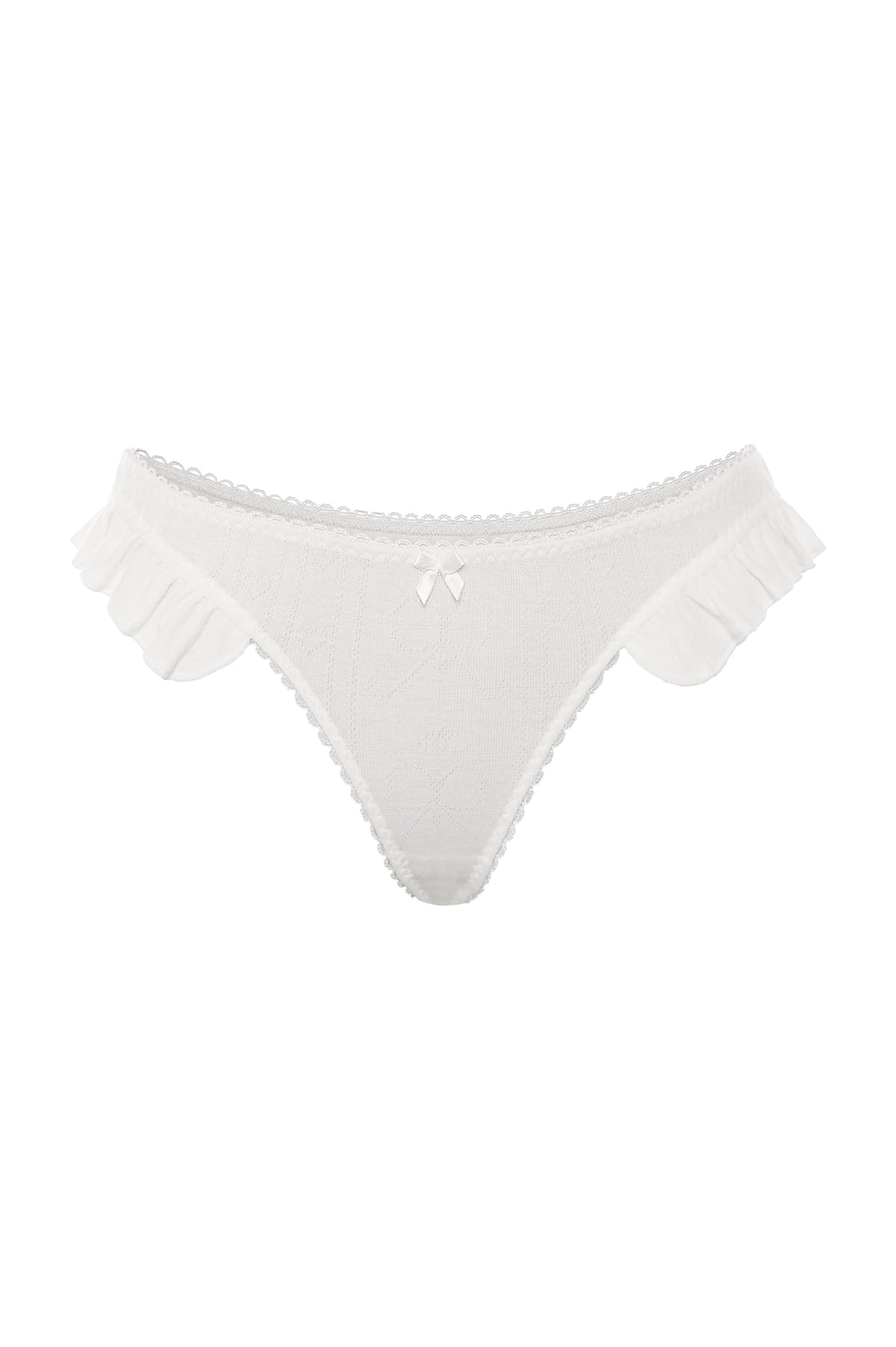 Bambi Ruffle Thong - White