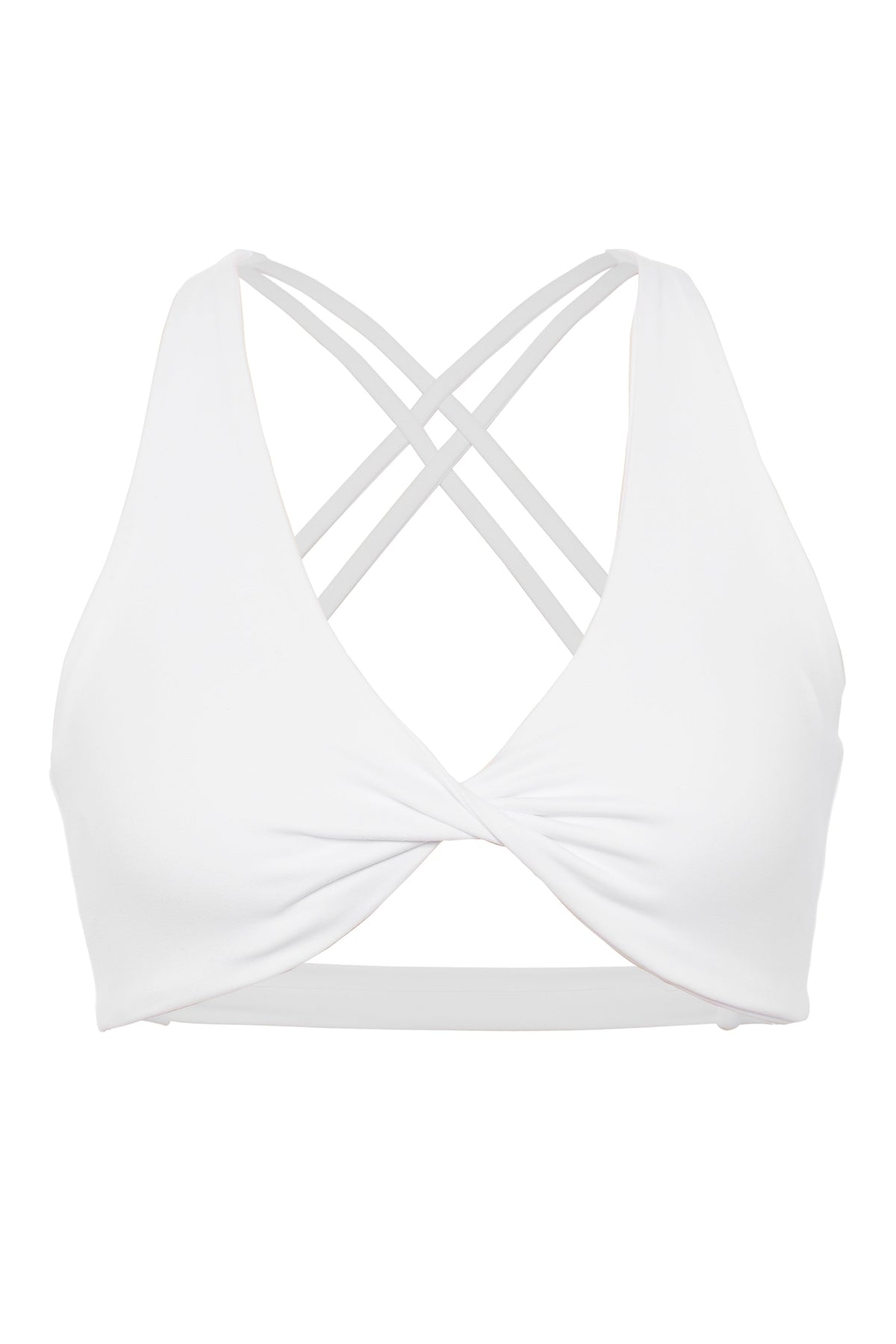 Mia Cross Front Bra - White