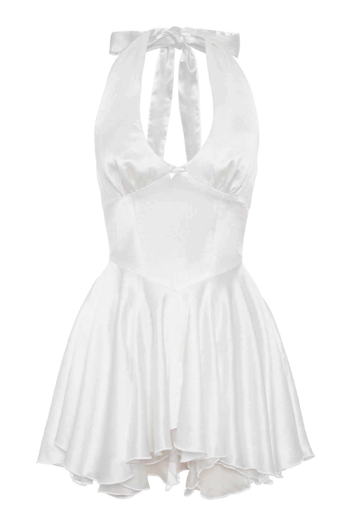 Regina Crepe Satin Dress - White