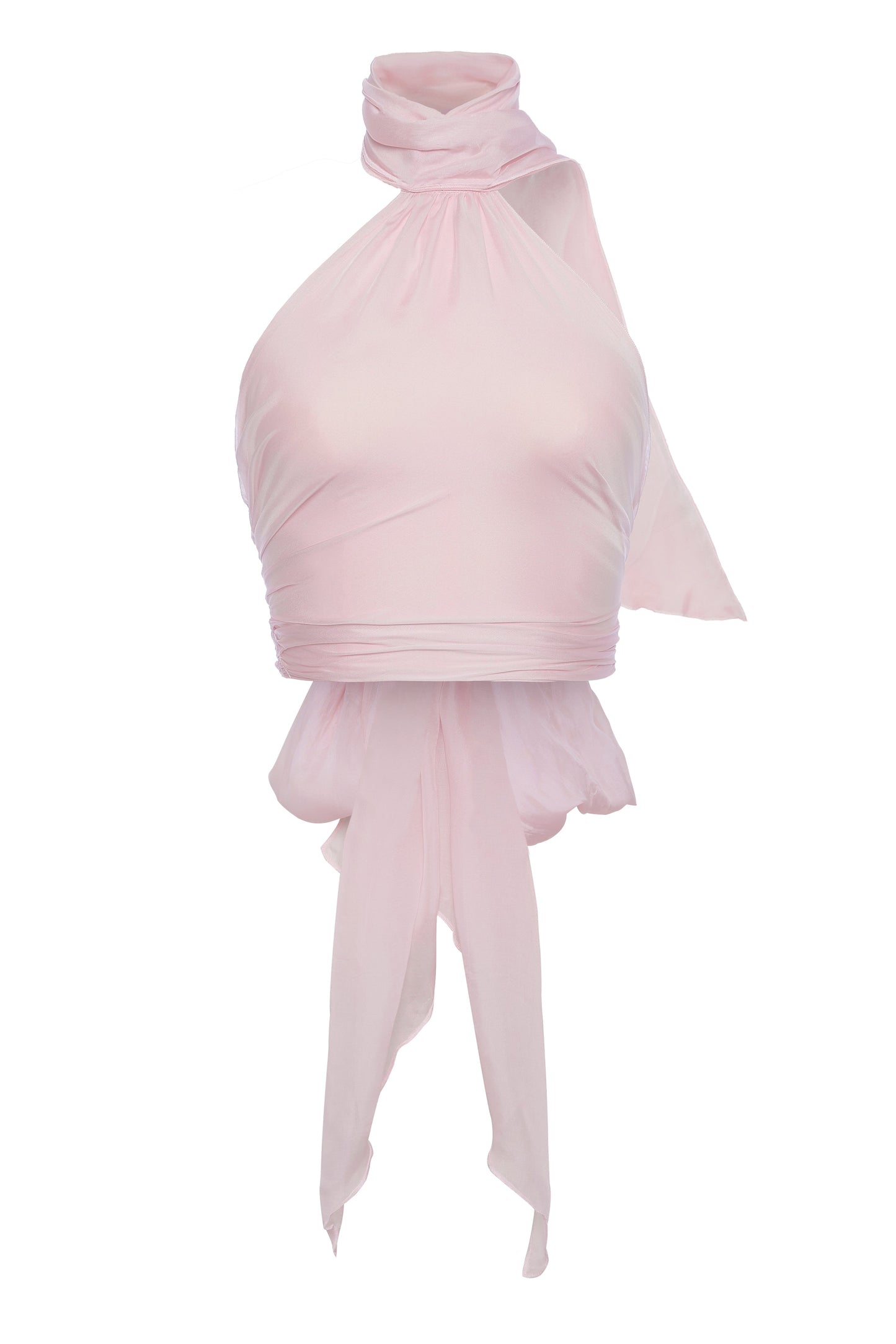 Volante Silk Chiffon Top - Pink