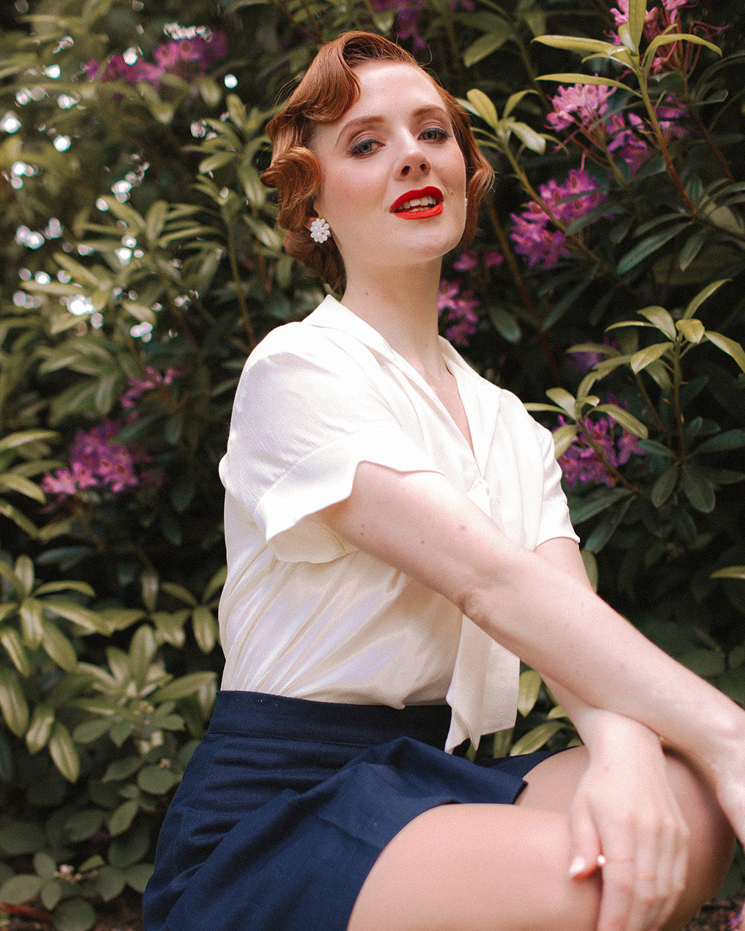 1930s Sailor Blouse - Ivory Crepe