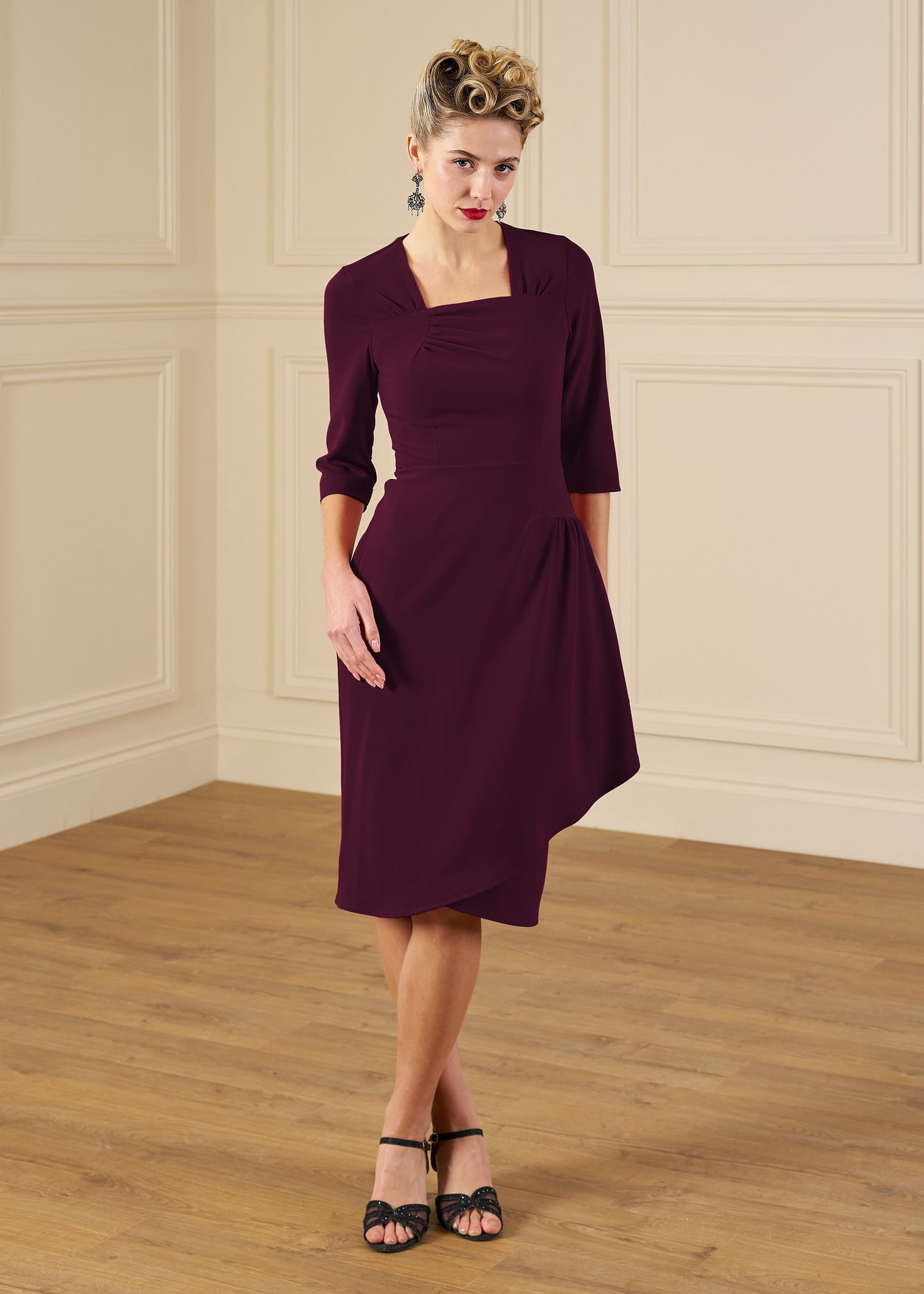 1940s O'Hara Cocktail Dress - Aubergine