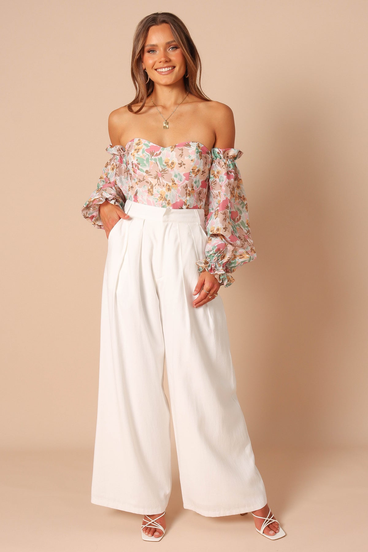 Acantha Bodysuit - Beige Floral