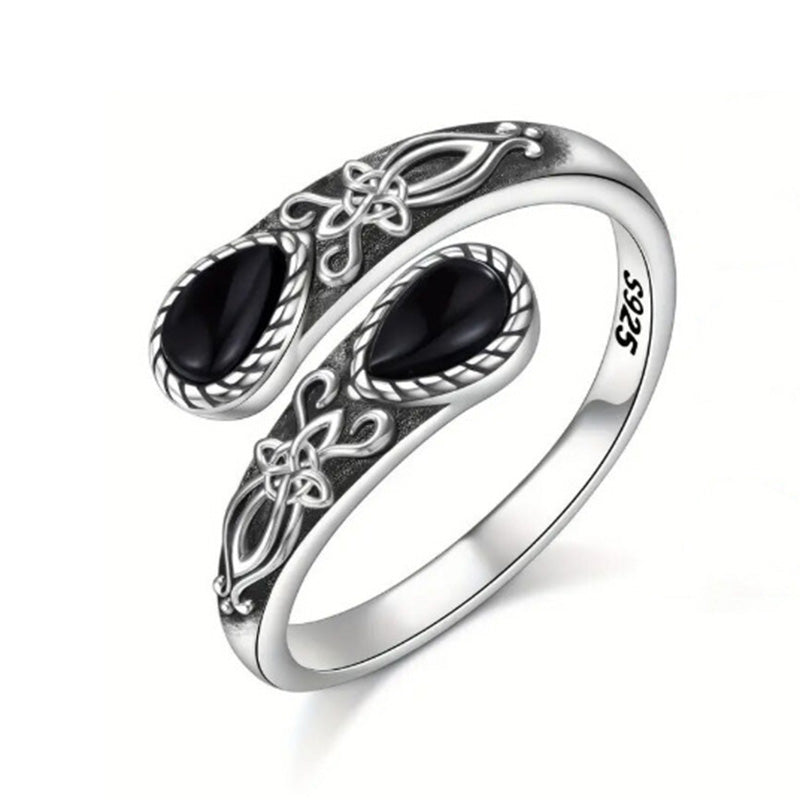 ‚è∞Vintage Adjustable Open Ring with Teardrop Glowing Zircon