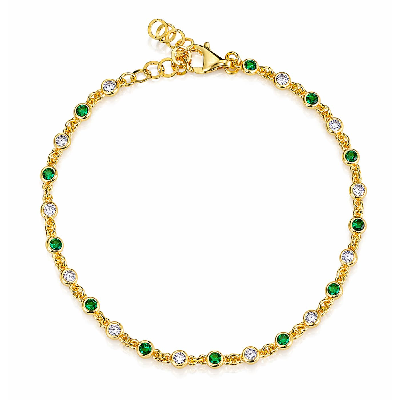 Green CZ Tennis Bracelet