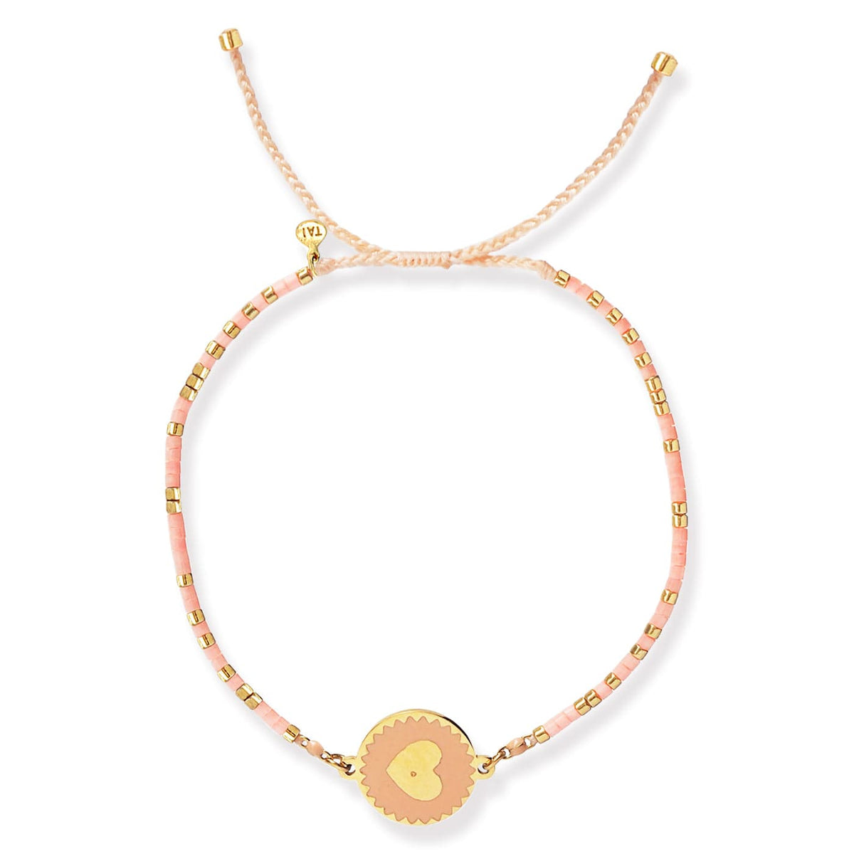 Handmade Beaded Bracelet With Heart Accent