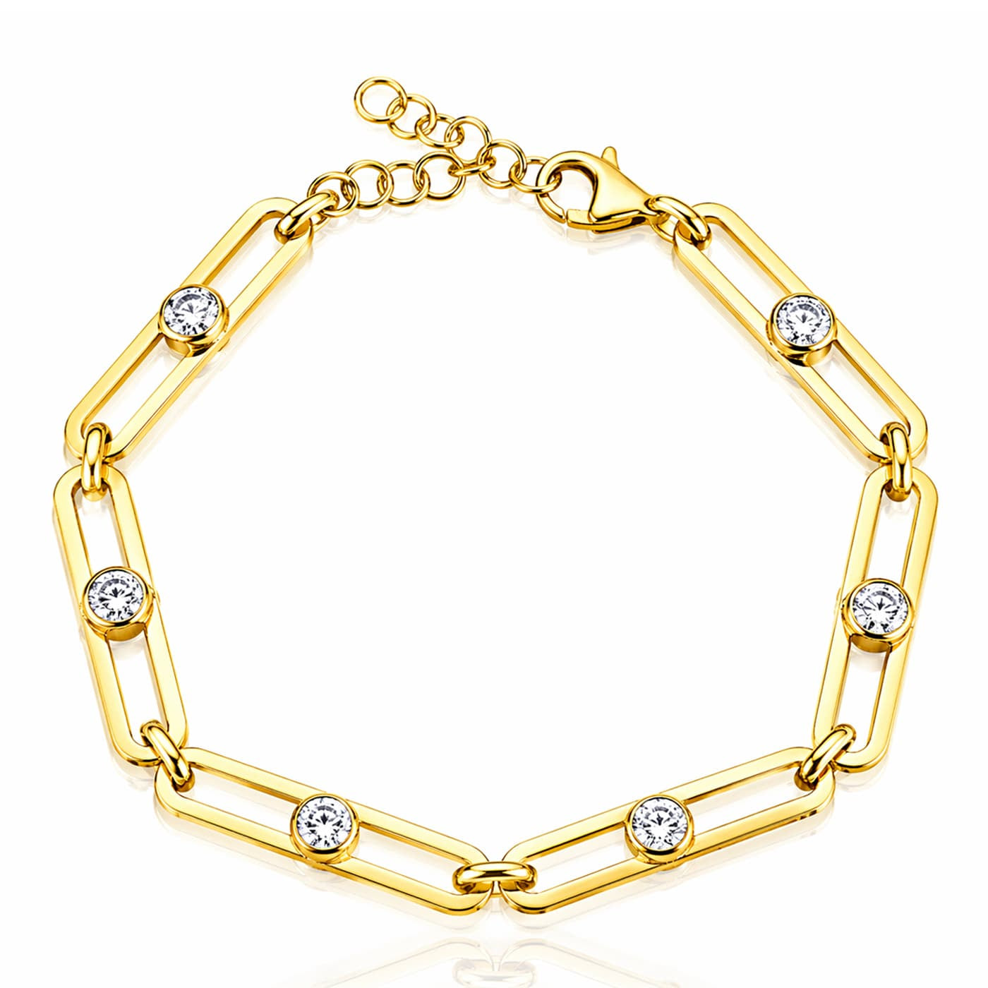 Wide CZ Chain Bracelet