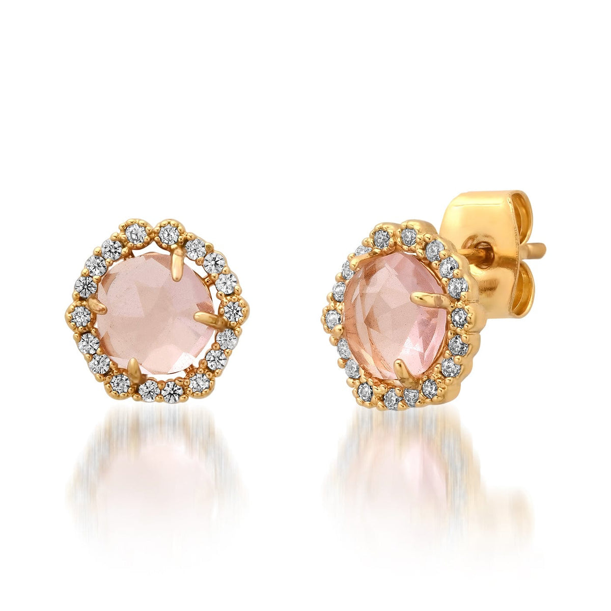 Blush Halo Stud Earrings