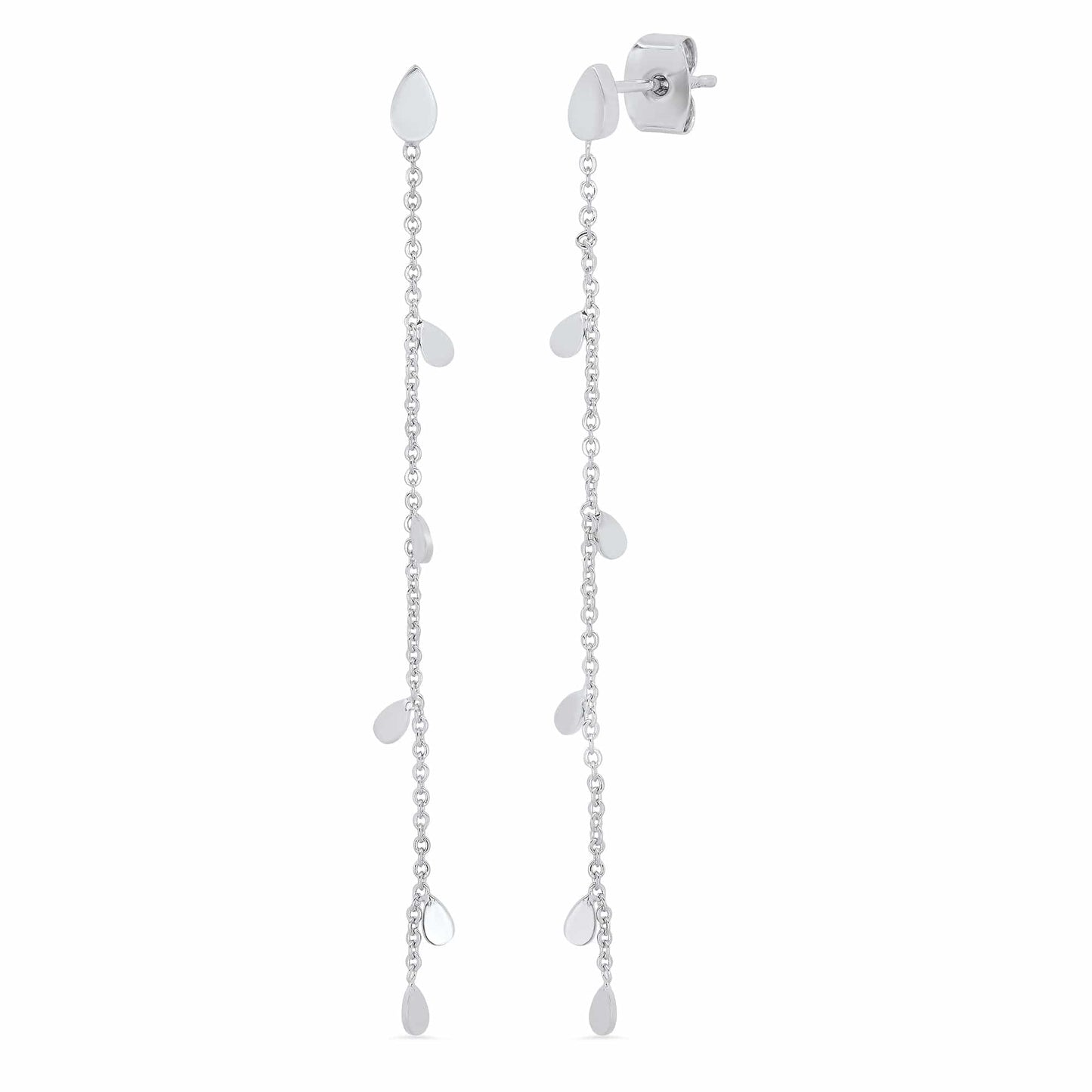 Chain Dangle Earrings With Teardrop Charms