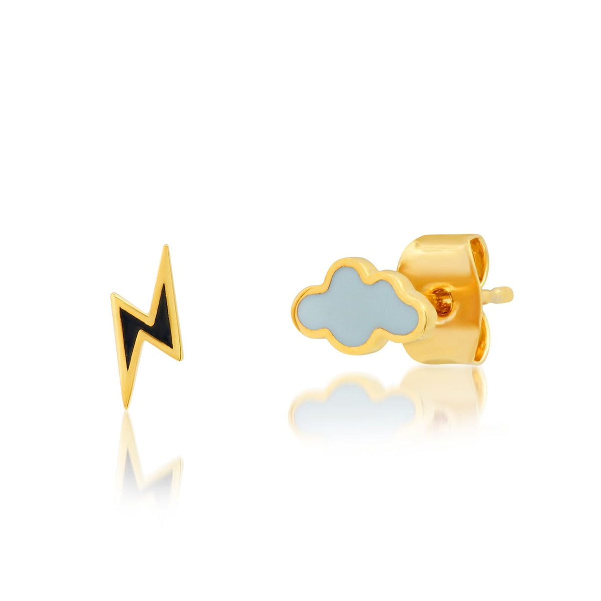 Cloud & Thunderbolt Mismatched Stud Earrings