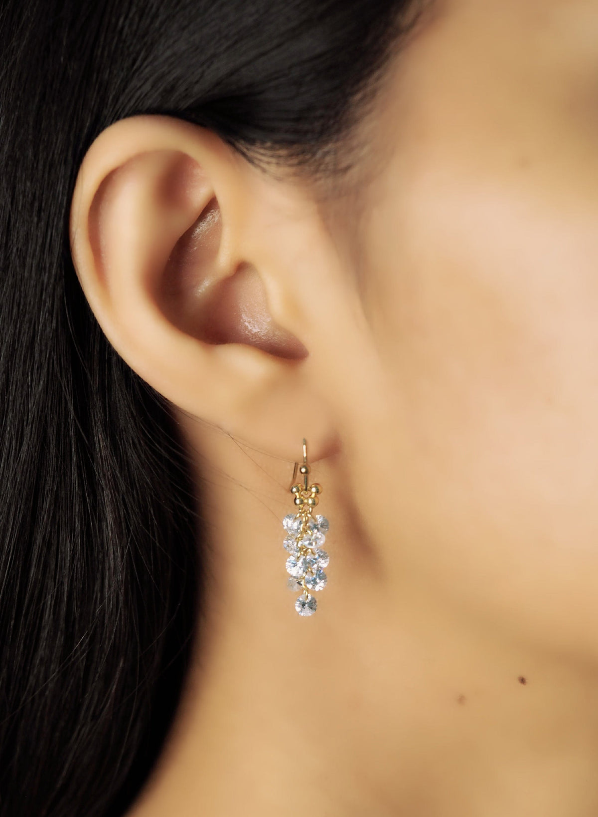 Elongated Cluster CZ Earrings
