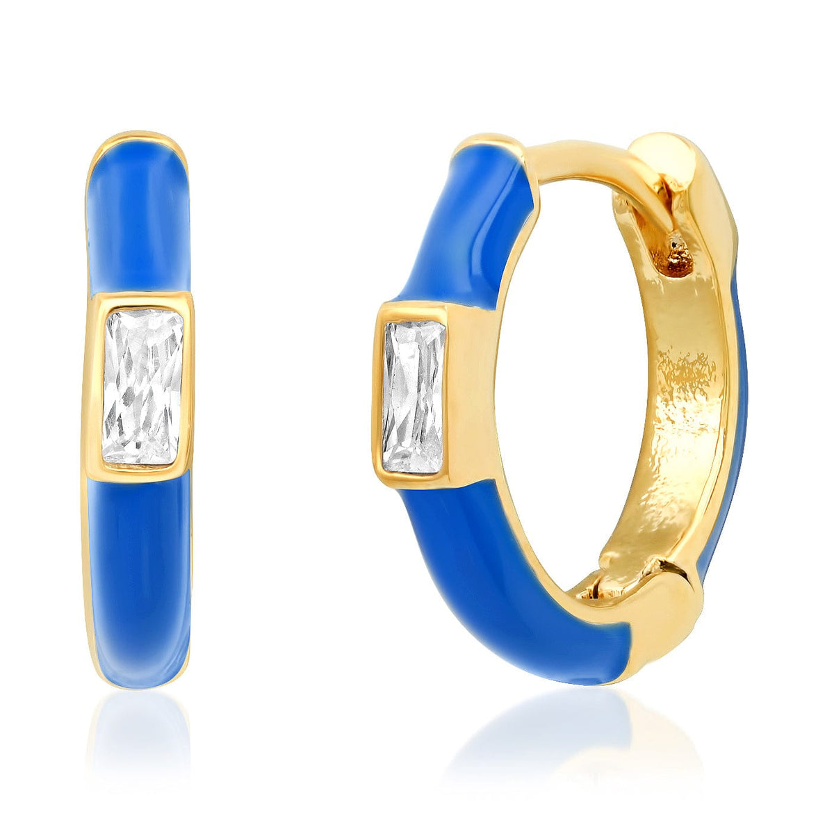 Enamel Huggie with CZ Baguette