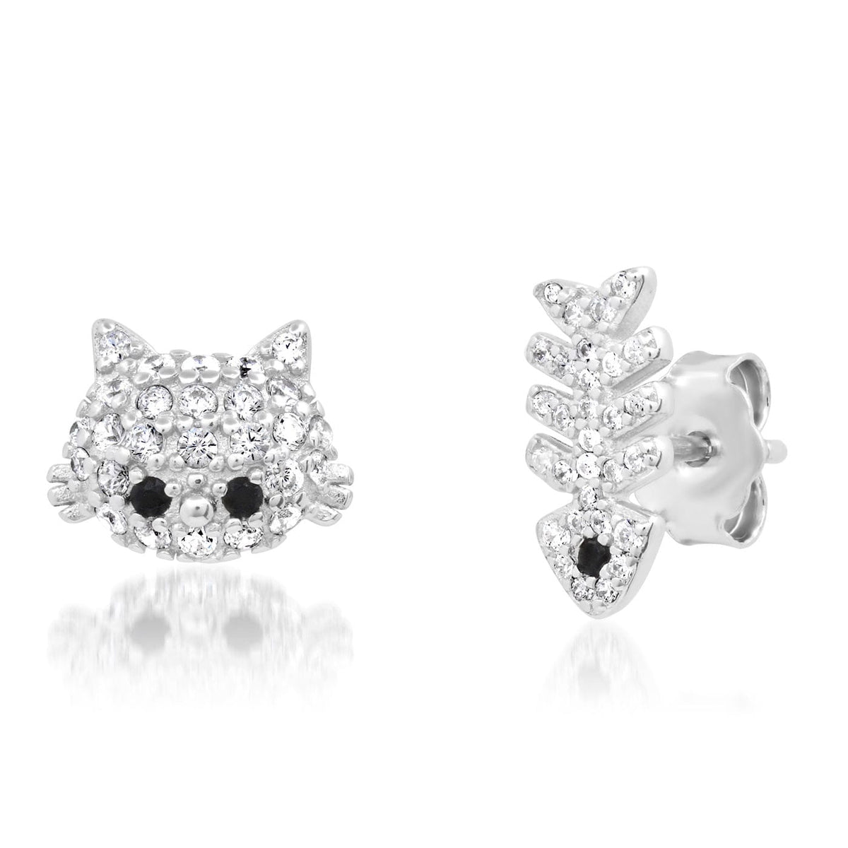 Fish Bone and Cat Mismatched Studs