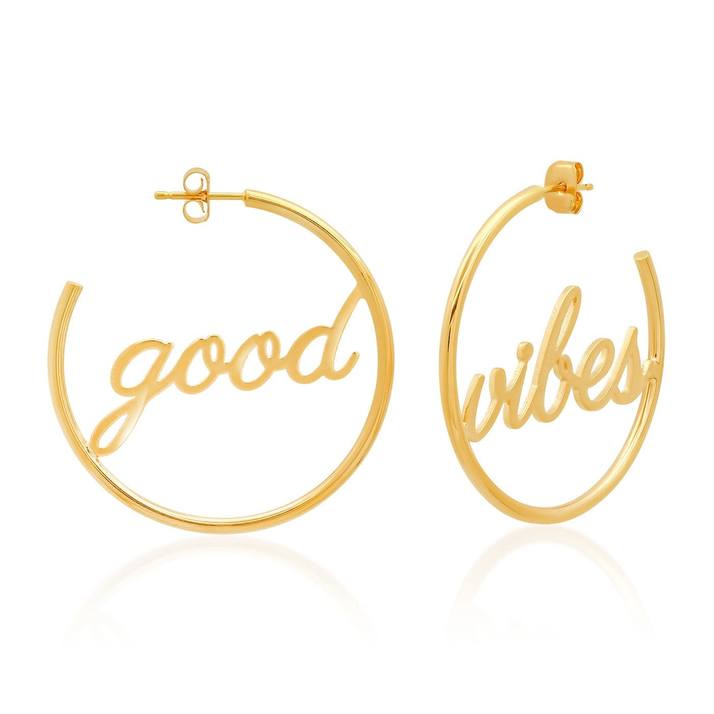Good Vibes Gold Hoops