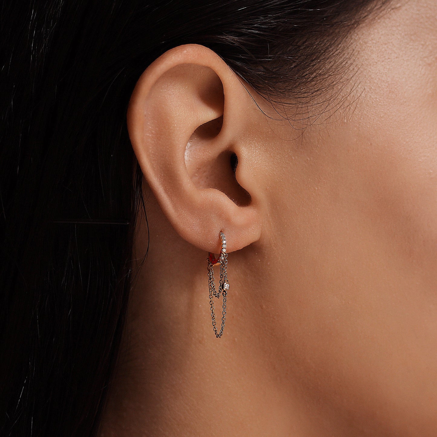 Hoop Earrings With Chain