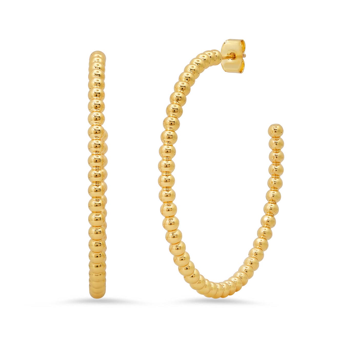 Large Gold Ball Hoop | 46mm