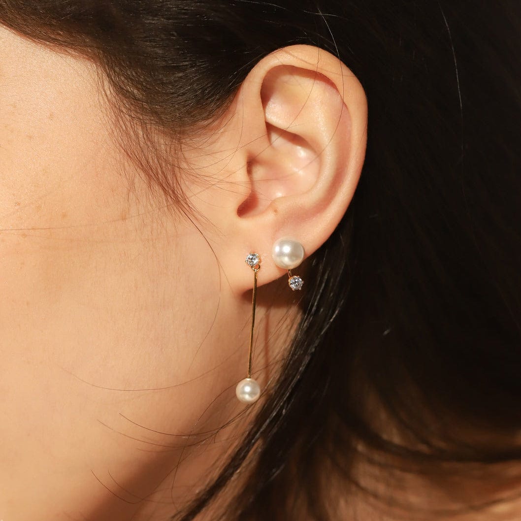 Large Pearl and CZ Ear Jacket