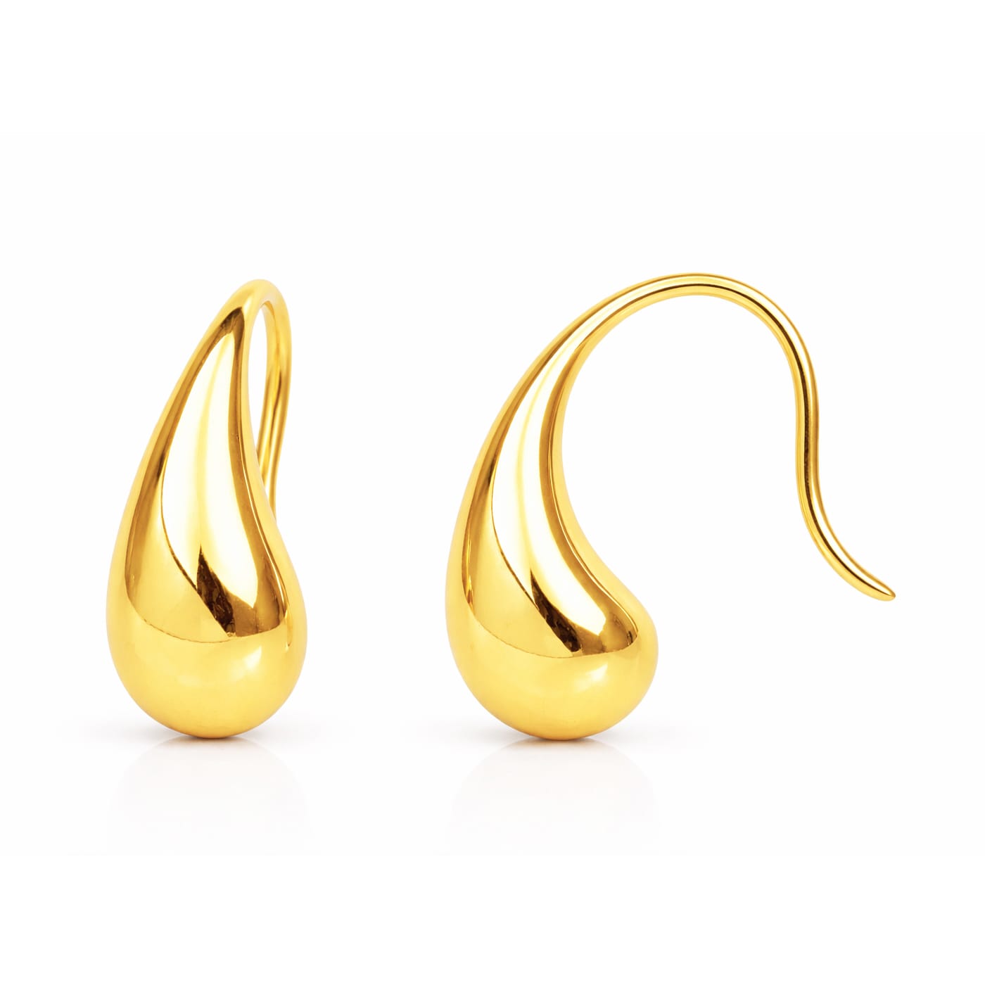 Small Gold vermeil bean ear wire earring