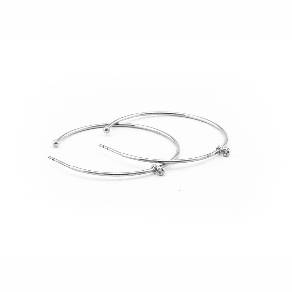 Medium Hoop Earring With Cz Drop