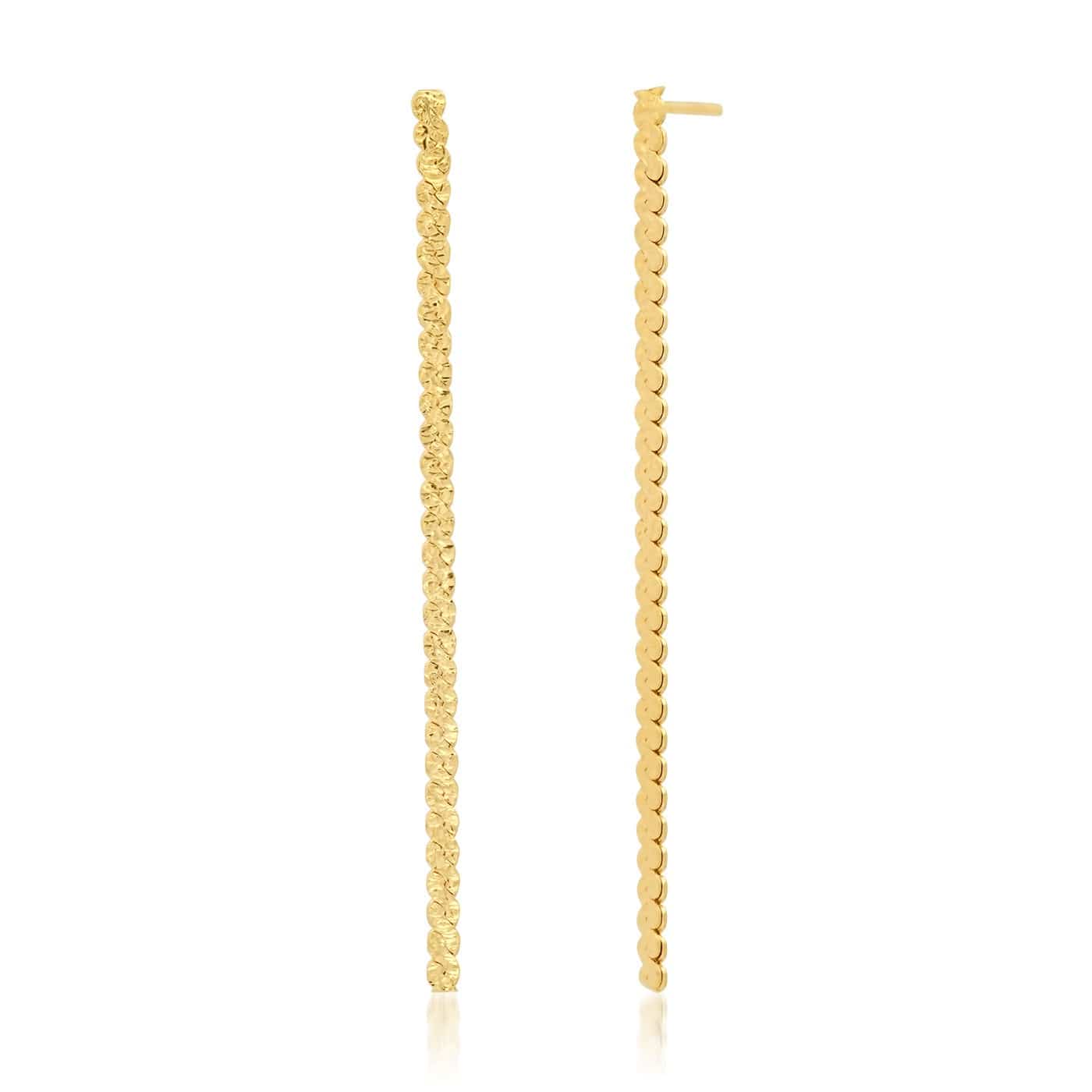 Mismatched Gold Vermeil S Chain Linear Earrings