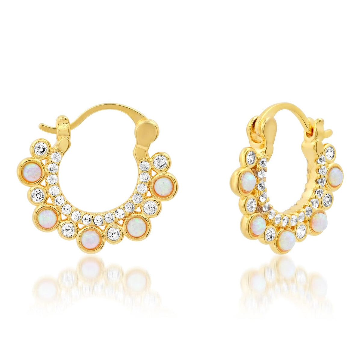 Opal Huggie Hoops
