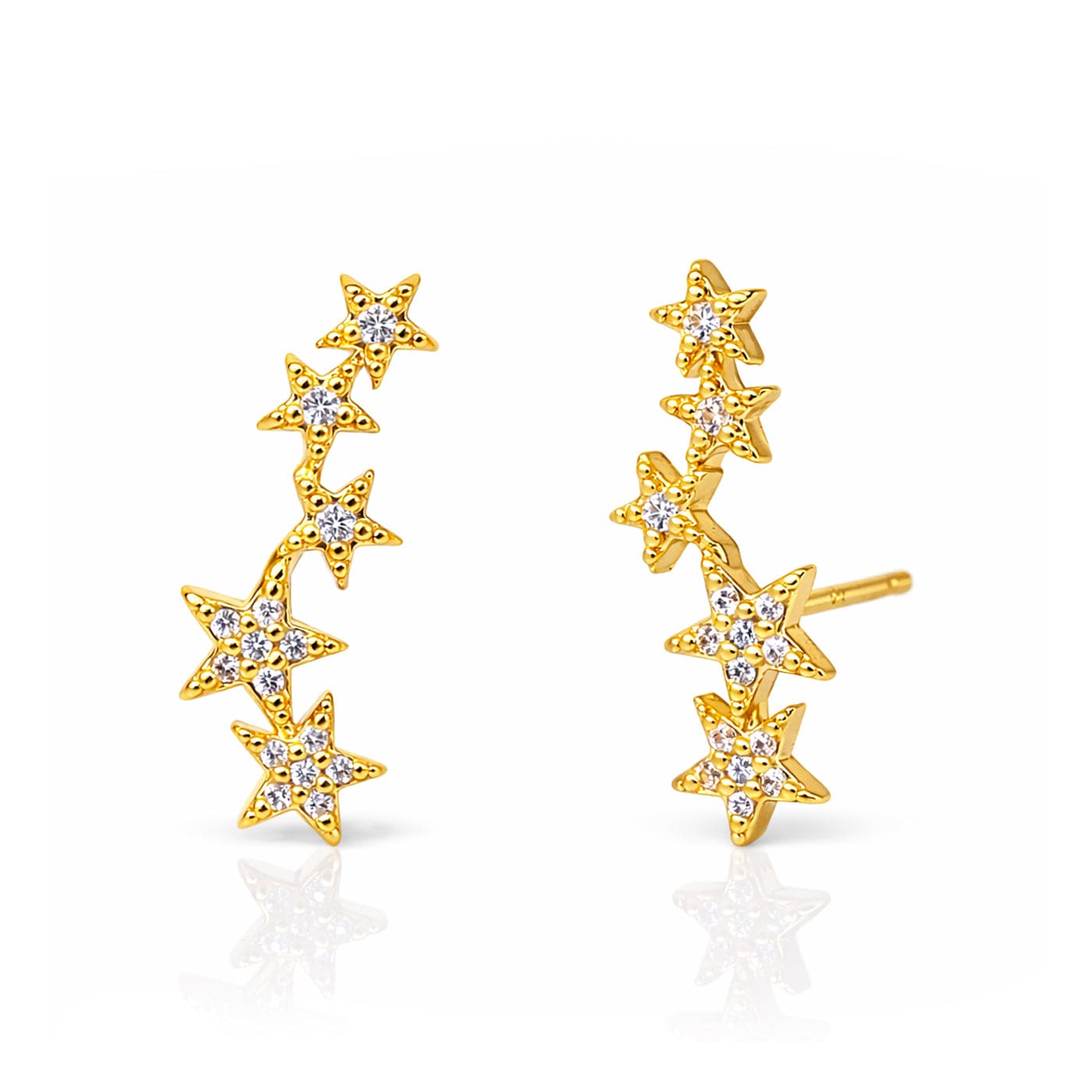 Pave 5 Star Earrings