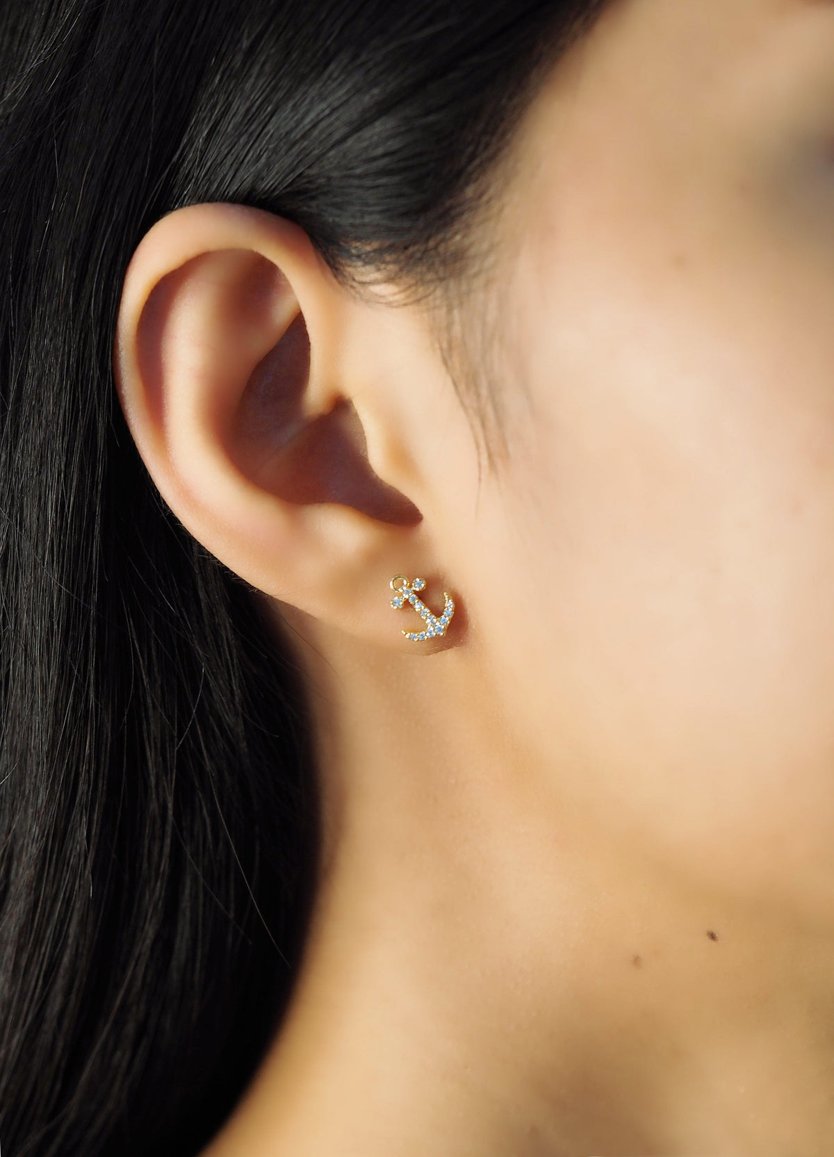 Pave CZ Anchor Studs