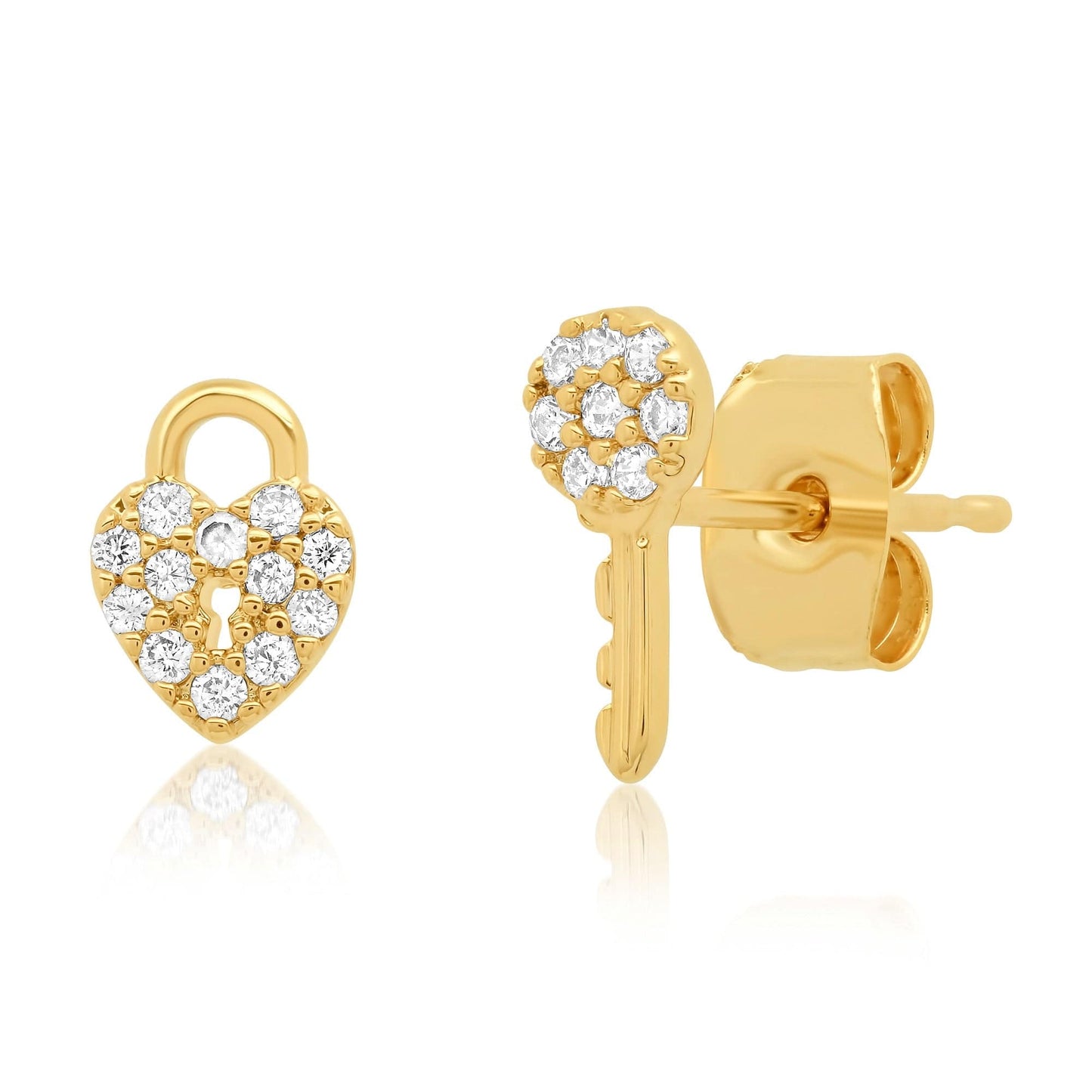 Heart Lock & Key Studs