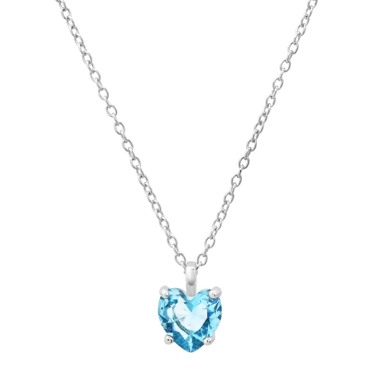 Aqua Heart Pendant Necklace