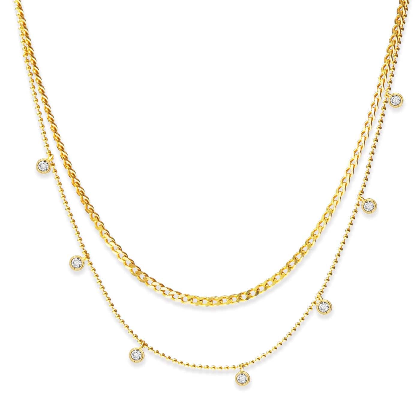 Layered CZ Drop Necklace