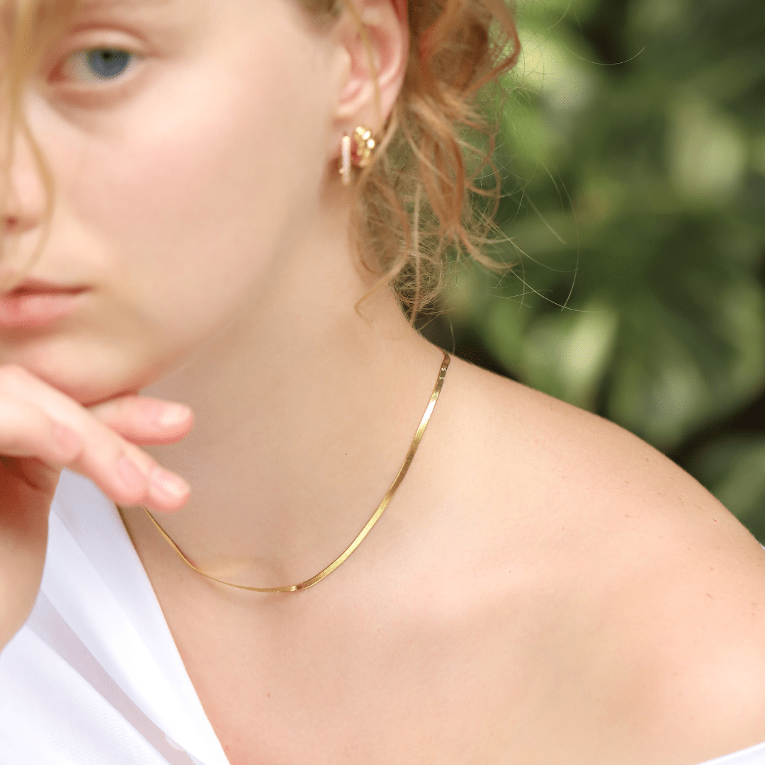 Medium Width Herringbone Necklace