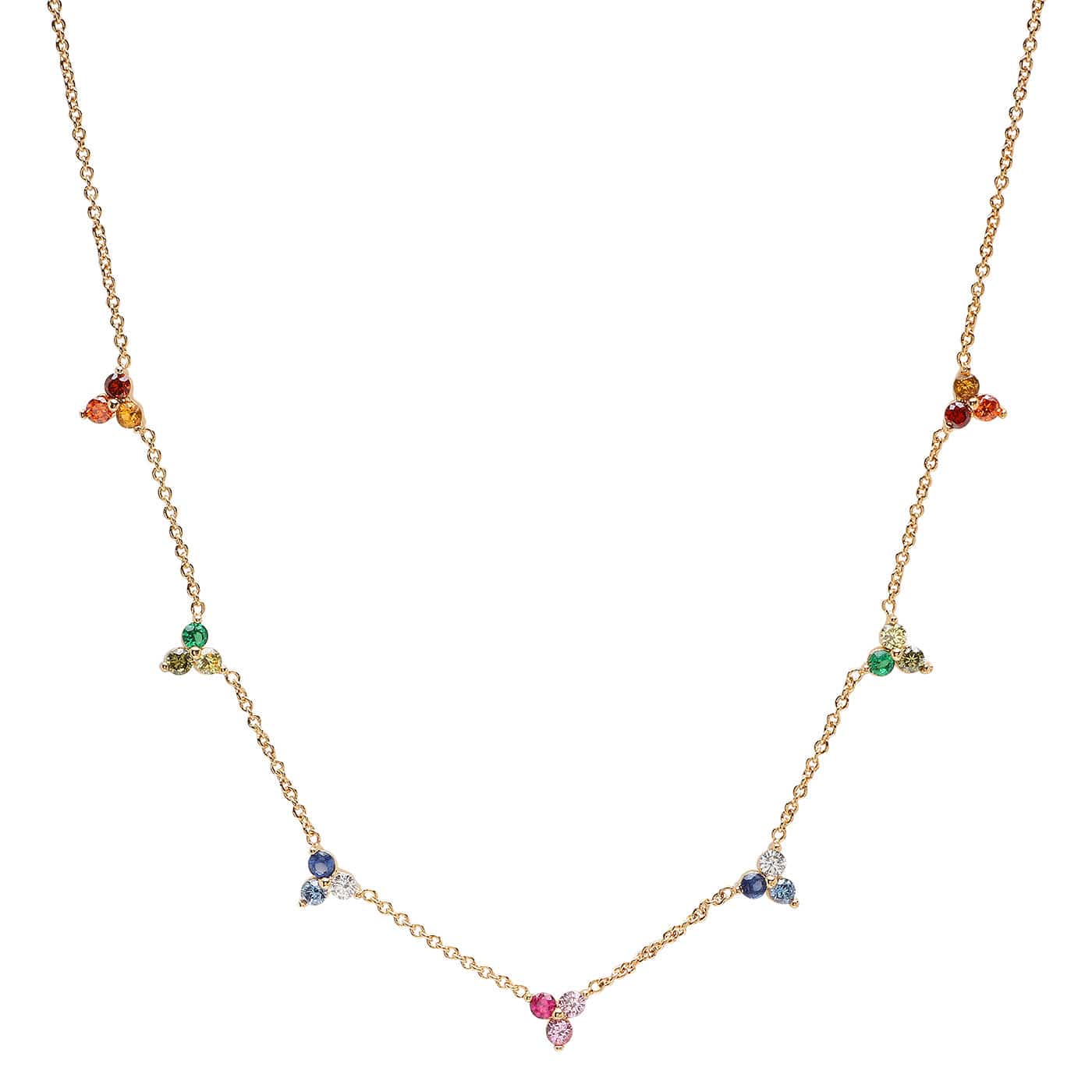 Cascading Rainbow Gems Necklace