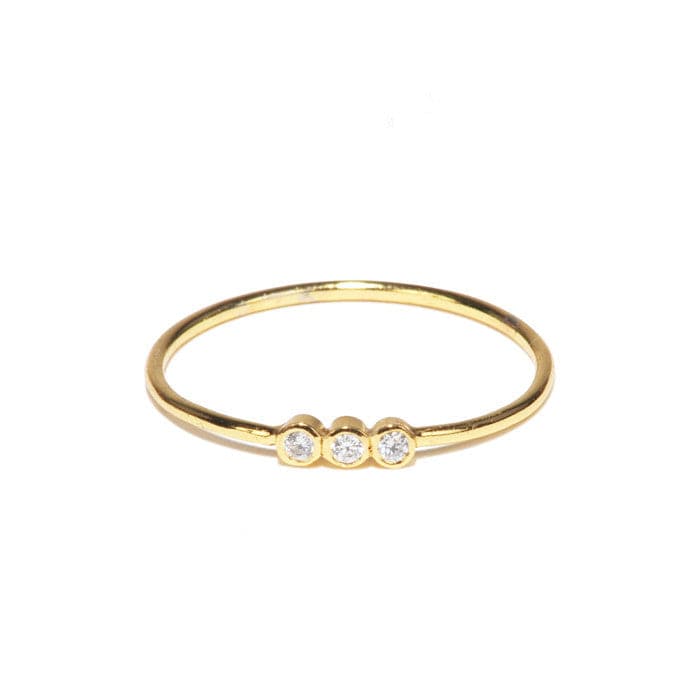 Triple CZ Dainty Ring - Gold